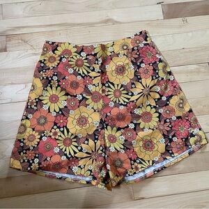 Retro Floral High Rise Shorts